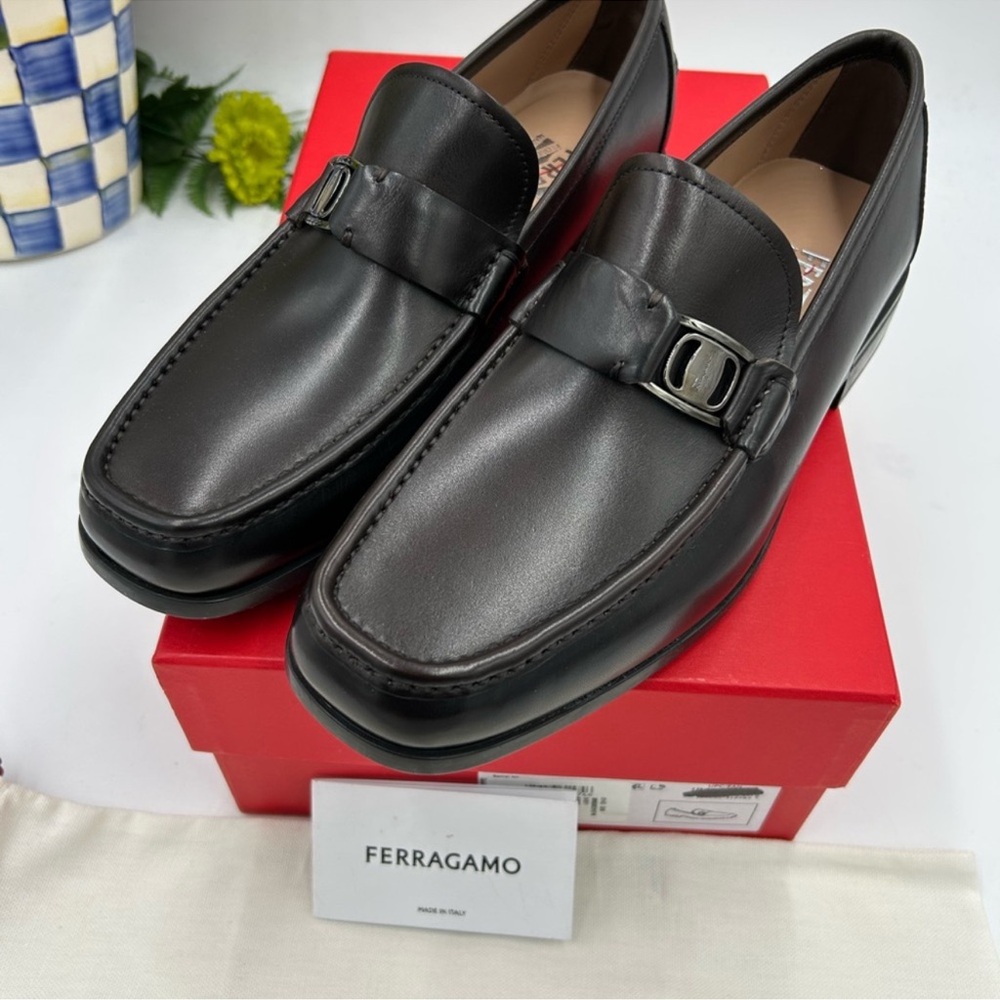 Men’s Salvatore Ferragamo, leather loafers size 8EEE made in Italy - Picture 3 of 11